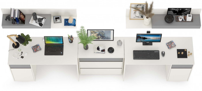 Торонто Компоновка № 10, белый шагрень/стальной серый