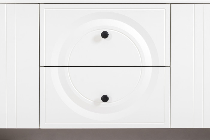 Валенсия Гостиная № 050, ЛДСП белый шагрень/МДФ белый шагрень