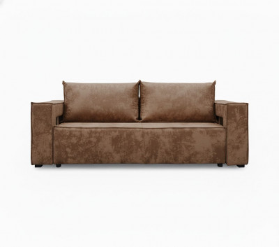 Диван-кровать Лофт Люкс Плюш с подсветкой, еврокнижка, независимый пружинный блок, 140х195, коричневый