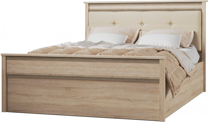 Ливорно Кровать ЛКР-1 (1,4) с настилом ДСП 2С, Дуб сонома