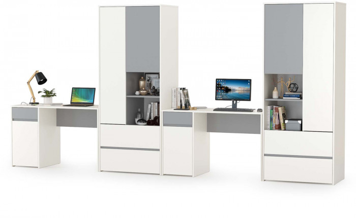 Торонто Компоновка № 11, белый шагрень/стальной серый