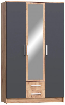 Мартина Шкаф для одежды 3-дверный (Крафт / Графит)