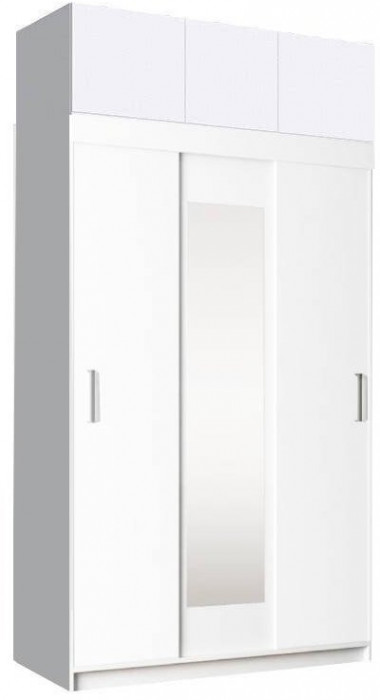 Бася Шкаф-купе с антресолью (Дуб крафт белый/Графит)