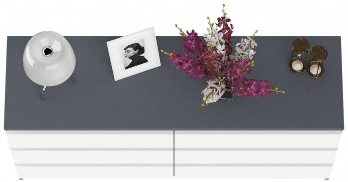 Мори Комод МК1380.6, графит/белый