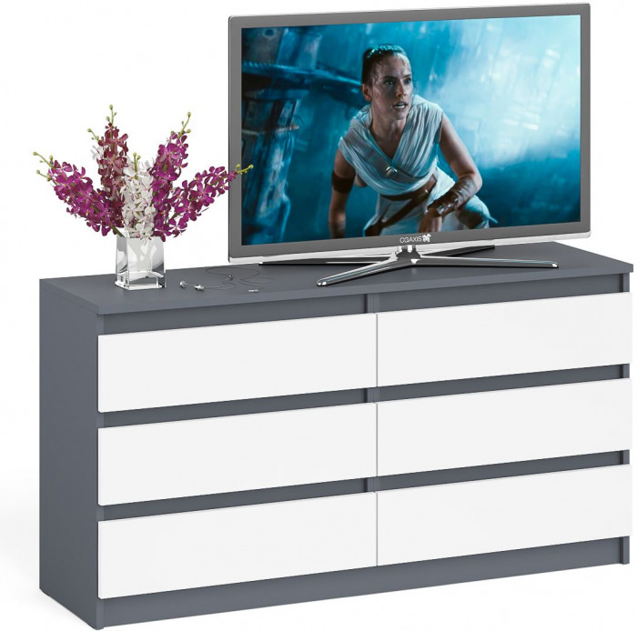 Мори Комод МК1380.6, графит/белый