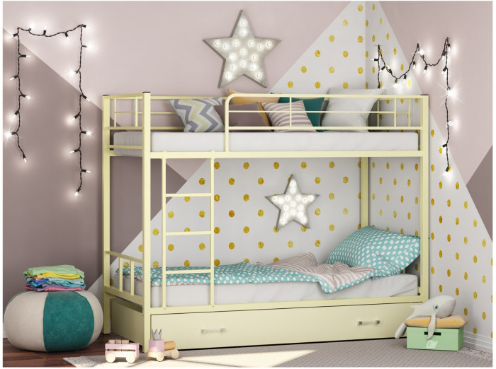 Двухъярусная кровать Севилья 2Я (Черный, Дуб молочный)