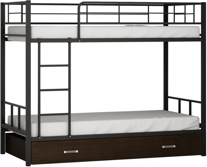 Двухъярусная кровать Севилья 2Я (Черный, Дуб молочный)