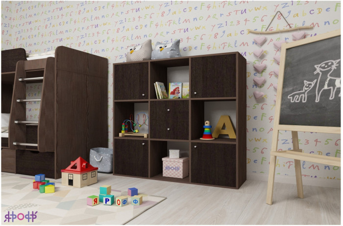 Стеллаж Джери (Ясень Анкор Темный/Венге)