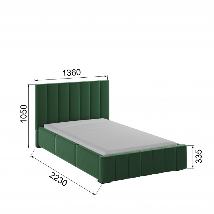 Нега Кровать интерьерная 120 изумруд, ортопед