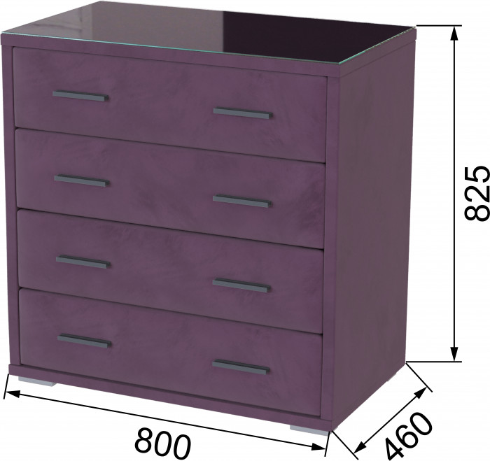 Интерьерный комод со стеклом винный