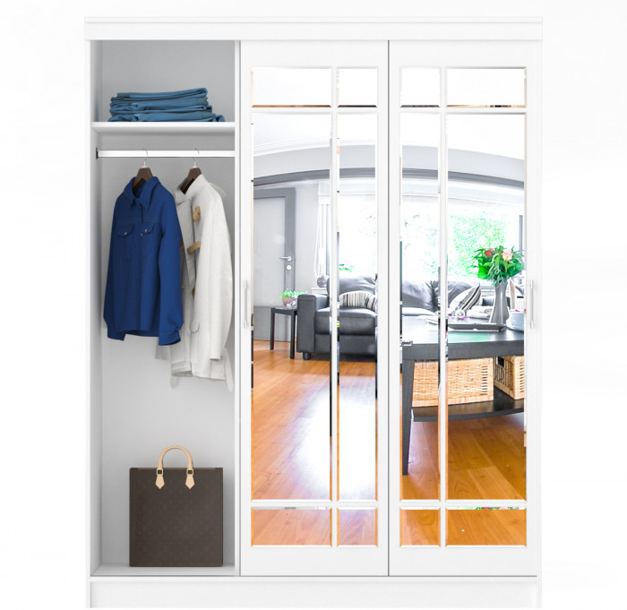 Шкаф-купе СВК-1700, цвет белый, ШхГхВ 170х61х220 см.