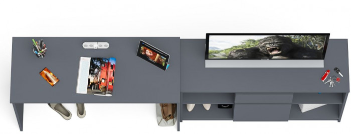 Мори письменный стол МСП1200.1 + Тумба МТВ1204.1, графит