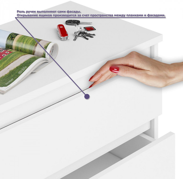 Мори Стол компьютерный МС-16 правый + Комод МК1380.6, цвет белый, ШхГхВ 262,4х84,9х76,6 см., выдвижные ящики справа, НЕ универсальная сборка