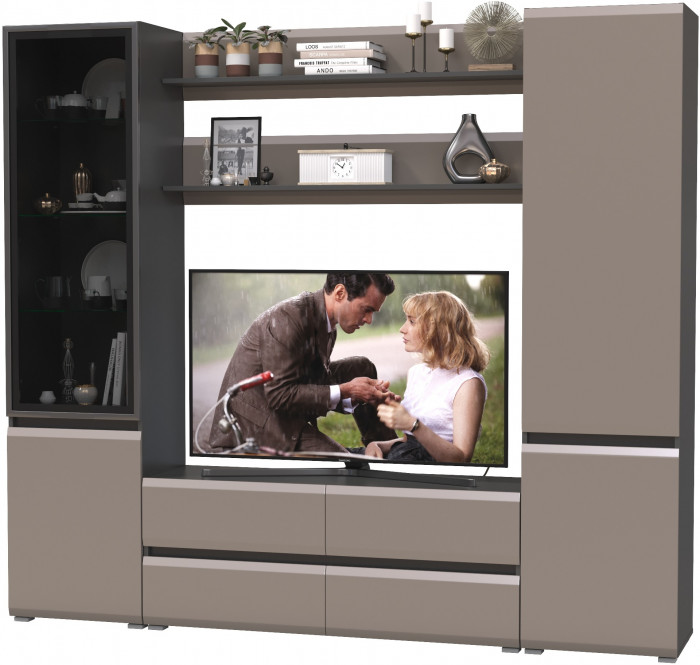 Сидней Комплектация № 069, корпус: антрацит/фасады: МДФ веллюто капучино