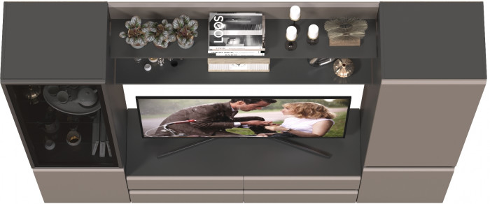 Сидней Комплектация № 069, корпус: антрацит/фасады: МДФ веллюто капучино