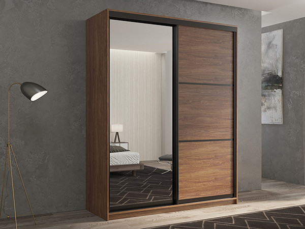 Шкаф-купе Кааппи 2 Морское Дерево Винтаж 140х60х230 см