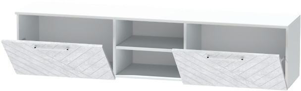 Тумба для ТВ-техники подвесная "Иннэс-7", Белый/Бетон снежный