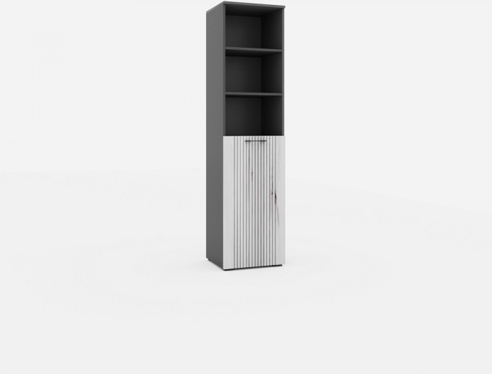 Шкаф-пенал для гостиной "Монреаль" - Антарцит/Дуб канадский арктик