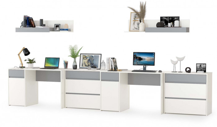 Торонто Компоновка № 13, белый шагрень/стальной серый