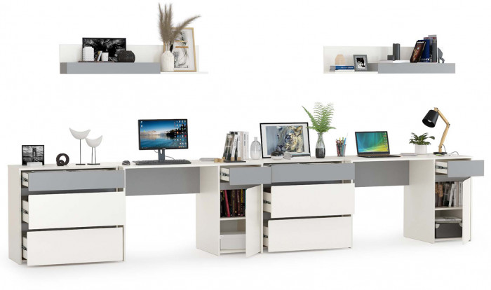 Торонто Компоновка № 13, белый шагрень/стальной серый