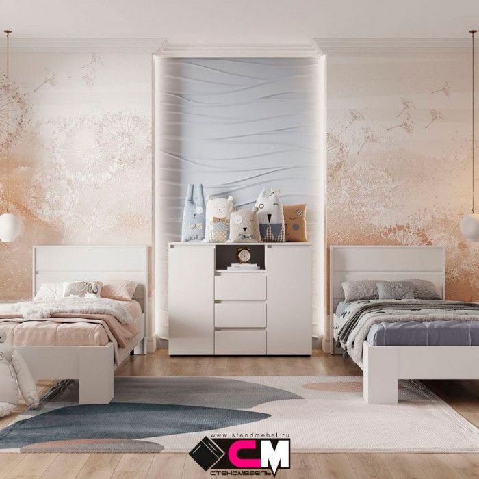 Хелен КМ 01 Комод 1202 (1.202х0.958х0.460) белый/дуб крафт золото