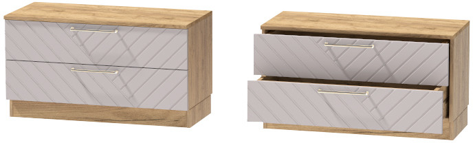 Тумба-5 прикроватная напольная "Иннэс-7", Крафт золотой/Грэй софт