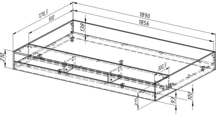 Двухъярусная кровать Гранада 1КВ (Дуб Айленд, Серый)