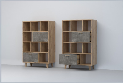 Эго Комод К-1 НГ (Камень Темный/Дуб Крафт Золотой)