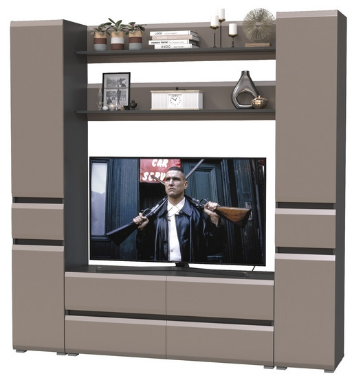 Сидней Комплектация № 070, корпус: антрацит/фасады: МДФ веллюто капучино