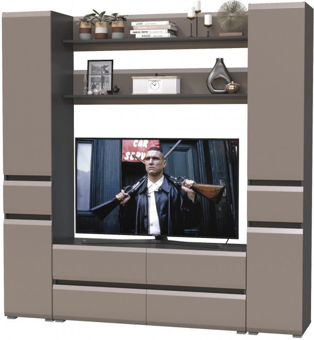 Сидней Комплектация № 070, корпус: антрацит/фасады: МДФ веллюто капучино