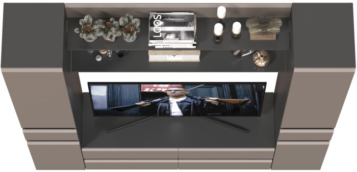 Сидней Комплектация № 070, корпус: антрацит/фасады: МДФ веллюто капучино