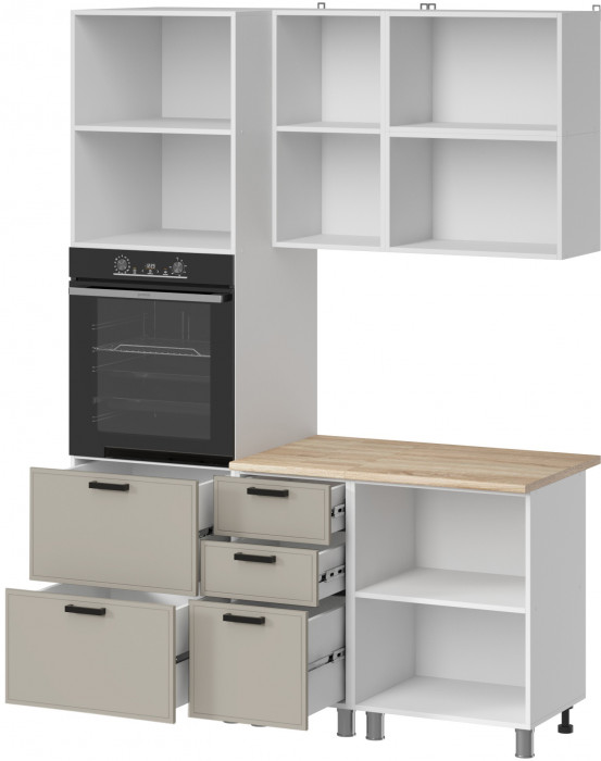 МК Аленушка 1,6м ПД 2 Магнолия Керамика,скоба черный,сонома