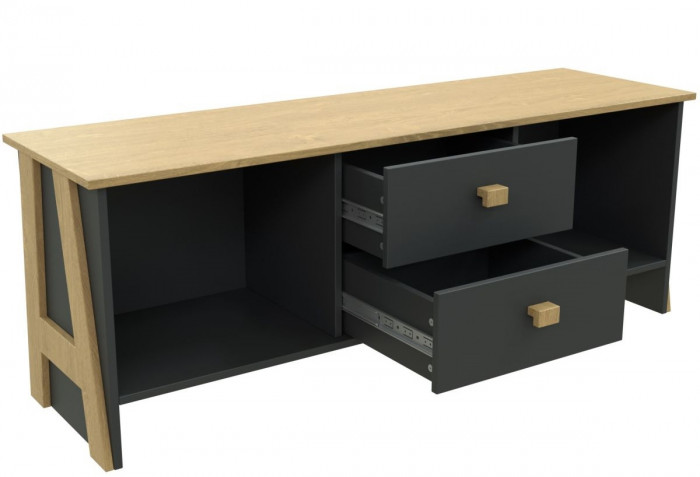 Модульная гостиная "Скандинавия", набор 2 - Антрацит/Дуб наварра