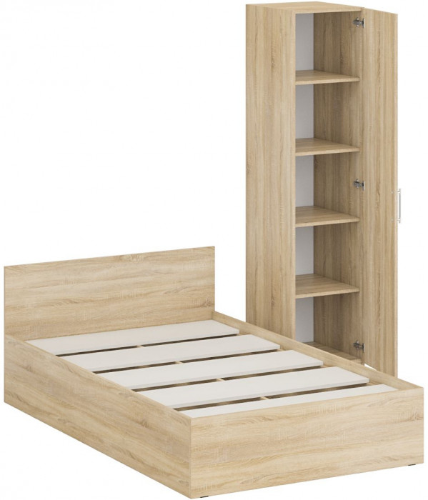 Кровать 1200 + Пенал Стандарт, дуб сонома