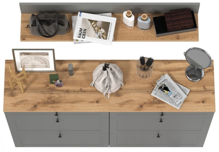 Остин Прихожая 66, цвет серый графит/дуб крафт золотой, ШхГхВ 160х41,6х160 см.