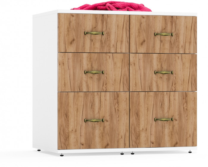 Лидер-8 Тумба МД 3.16 2 шт., белый шагрень/крафт золото