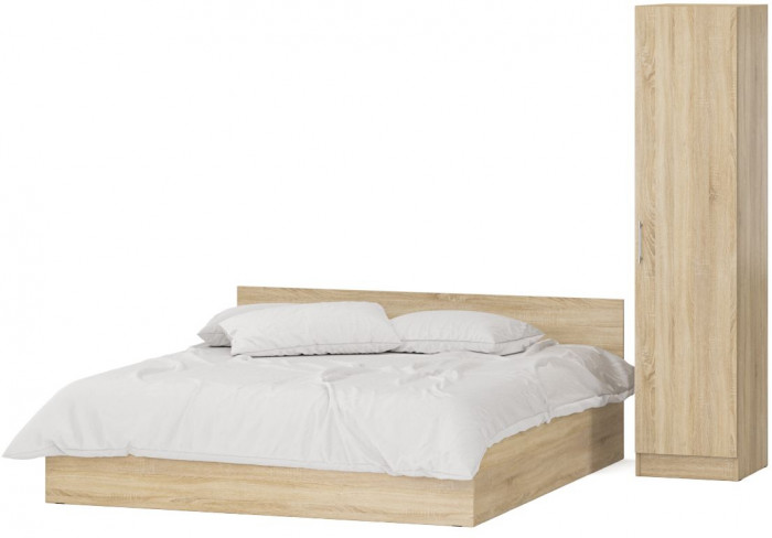 Кровать 1800 + Пенал Стандарт, дуб сонома
