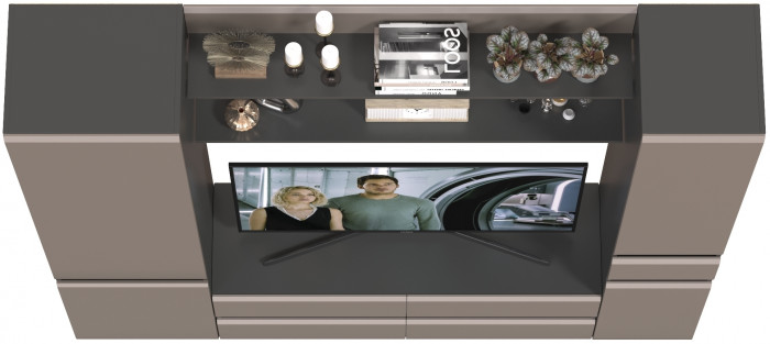 Сидней Комплектация № 071, корпус: антрацит/фасады: МДФ веллюто капучино