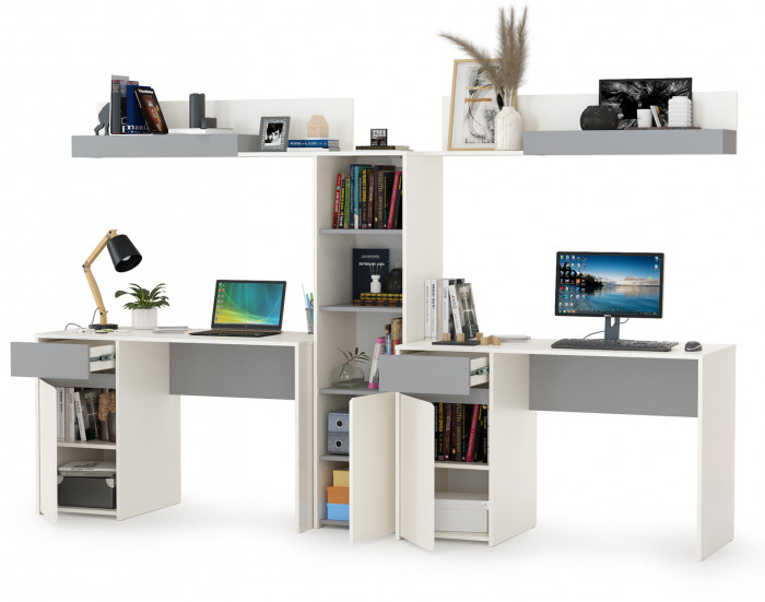 Торонто Компоновка № 16, белый шагрень/стальной серый