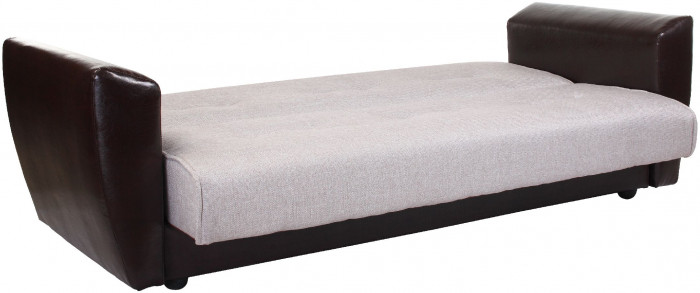 Диван-кровать Амстердам, 140х190, книжка, рогожка/экокожа, бежевый