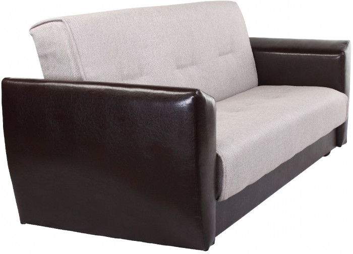 Диван-кровать Амстердам, 140х190, книжка, рогожка/экокожа, бежевый