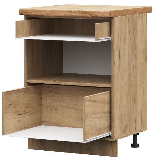 ШНН2Я 600 корпус шкаф нижн. с ящ. и с нишей (0,6х0,82х0,474) б/ст дуб крафт золото