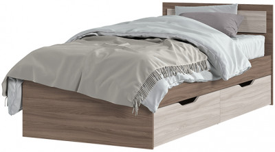 ГАРМОНИЯ КР 608 кровать с ящиками (0,952х0,78х2,032) шимо темный/шимо светлый