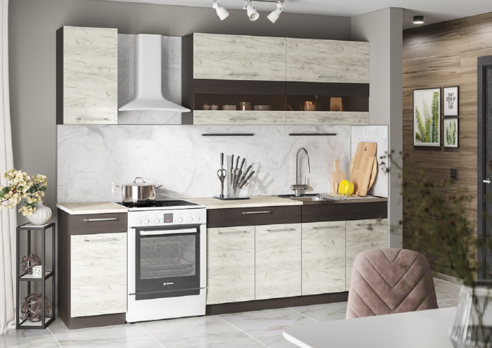 Кухонный гарнитур Маша 2.0 м, дуб крафт белый