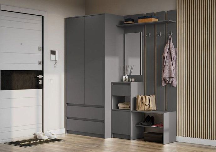 мс Айден ВШ06-1000 серый графит ЛДСП/серый графит ЛДСП