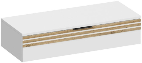 Туалетный столик + Зеркало Нао, Белый/Профиль МДФ Дуб вотан