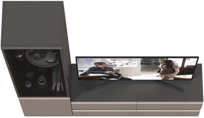 Сидней Комплектация № 009, корпус: антрацит/фасады: МДФ веллюто капучино