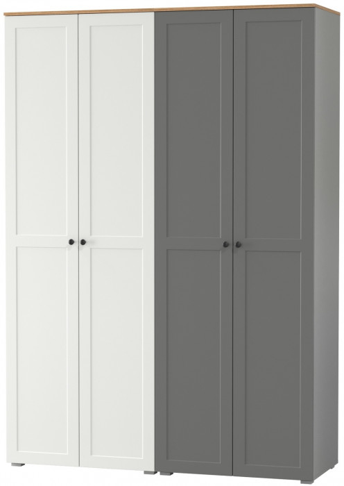 Остин 13.224 Шкаф 2 шт., цвет белый шагрень/серый графит/дуб крафт золотой, ШхГхВ 160х54,3х229,6 см., универсальная сборка