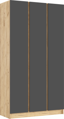 Келвин Шкаф 3-х створчатый (1200) (Графит, Дуб Крафт)
