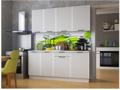 Кухонный гарнитур Кампео 1,8м Белый снег